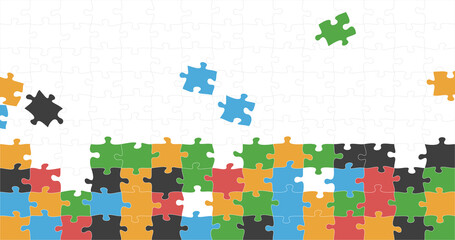 abstract puzzle shape colorful background. Jigsaw puzzle with pieces wallpaper. vector design