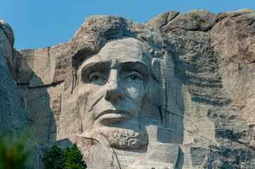 Rendition of Abraham Lincoln on Mount Rushmore