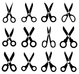 Scissors icon, logo isolated on white background