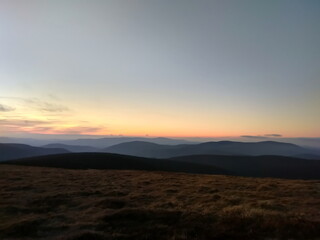 Sunset on the European beach