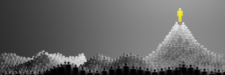 Leadership and role model concept, 3d rendering