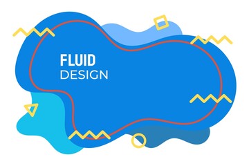 Naklejka premium Fluid design in blue color in the middle with zigzag lines. suitable for background, web, cover, banner, presentation, etc.