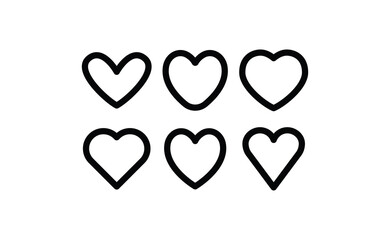 Heart linear icon. Valentine's day symbol. Hearts vector collection.