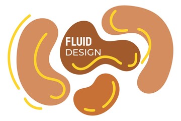 Brown clumpy liquid design with outline. suitable for background, web, cover, banner, presentation, etc.