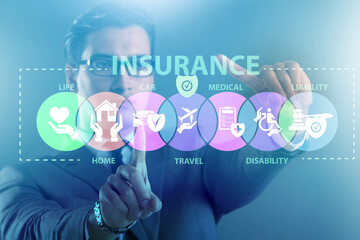 Concept of various types of insurance