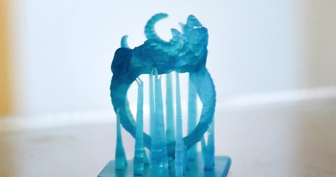 Objects photopolymer printed on a 3d printer.