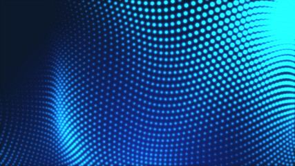 Obraz premium Dot blue wave light screen gradient texture background. Abstract technology big data digital background. 3d rendering.