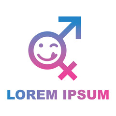 adult logo, naughty logo in the form of male and female gender