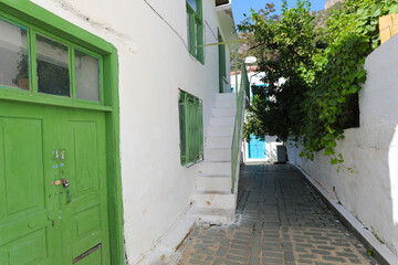 Fototapeta na wymiar Mediterranean style streets of Kaş province of Antalya, Turkey.