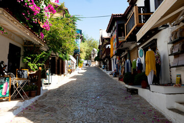 Mediterranean style streets of Kaş province of Antalya, Turkey.