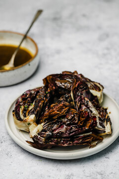charred radicchio salad with pecorino and balsamic