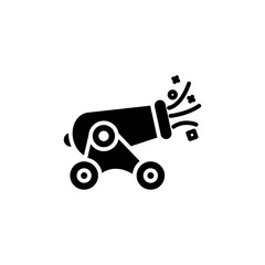 cannon solid Icon.carnival and tool vector illustration on white background