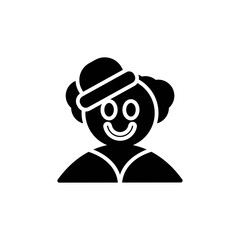 clown solid Icon.carnival and tool vector illustration on white background