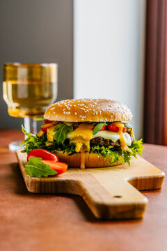 Classic beef burger.