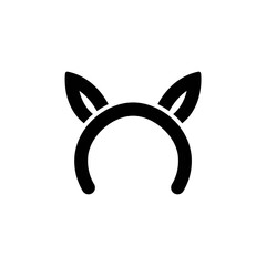 bunny ears solid Icon.carnival and tool vector illustration on white background