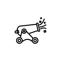 cannon outline Icon.carnival and tool vector illustration on white background