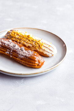 French eclair cakes on a plate