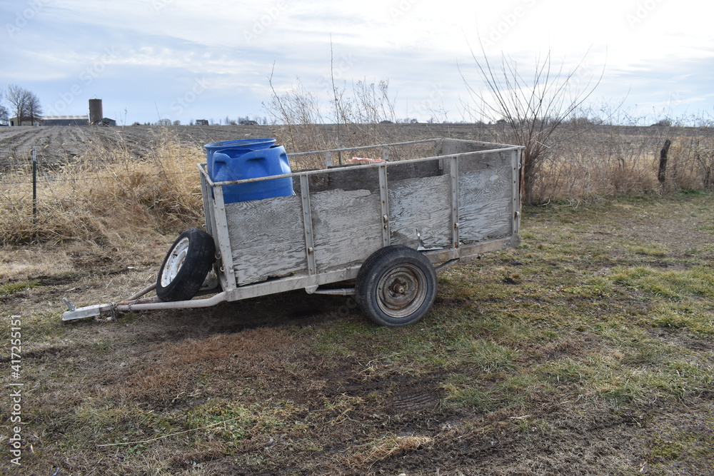 Canvas Prints old homemade trailer