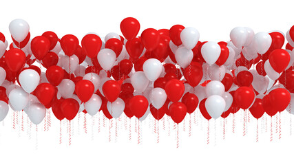 Red and white birthday balloons isolated on white background © Jezper