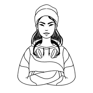 recommend clip art: Young woman portrait