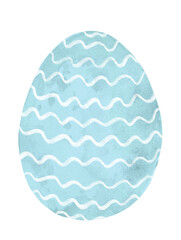 Colored Easter eggs with ornament. Hand-made illustration. Watercolor Easter clipart.