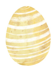 Colored Easter eggs with ornament. Hand-made illustration. Watercolor Easter clipart.