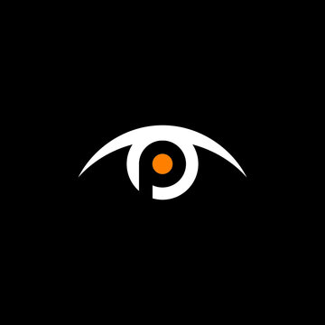 p eye logo design vector icon symbol