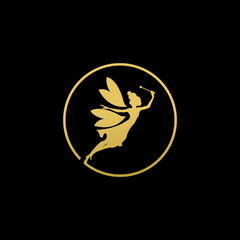 fairy logo design vector icon symbol