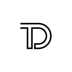 td  logo design vector icon symbol monoline