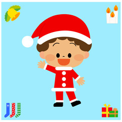 サンタクロースの格好をした子供