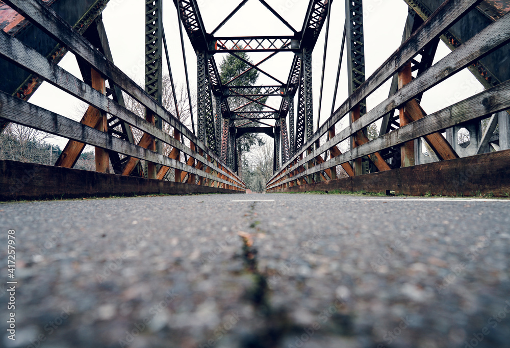 Wall mural old rustic bridge