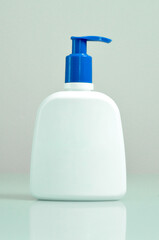 White dispenser bottle mockup isolated soap spa liquid product shampoo blank package shower skin hair beauty