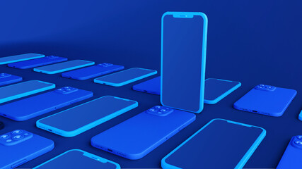 blue iPhone 12 3d modeling