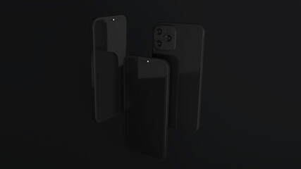 iPhone 12 black 3d modeling