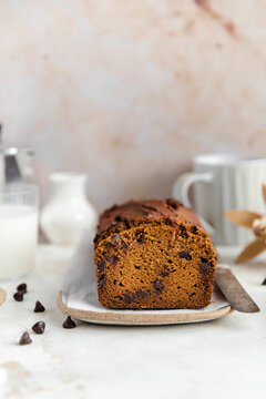 Chocolate Chip Tahini Pumpkin Bread