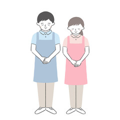 介護ヘルパー・保育士／男女　お辞儀