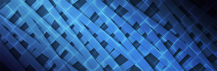 Abstract Blue background. Futuristic backdrop. Straight lines. Dynamic pattern. Technology vector illustration