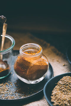 Ground Cumin Powder in a spice bottle