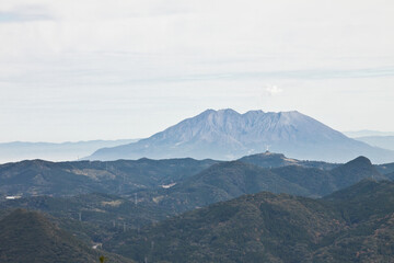 金峰山山頂から見る桜島
