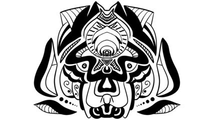 tribal monkey black tattoo