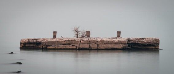Heavy fog on the river