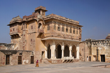 Fototapeta premium Singh Palace within the historic Ahhichatragarh Fort, Nagaur, Rajasthan, India
