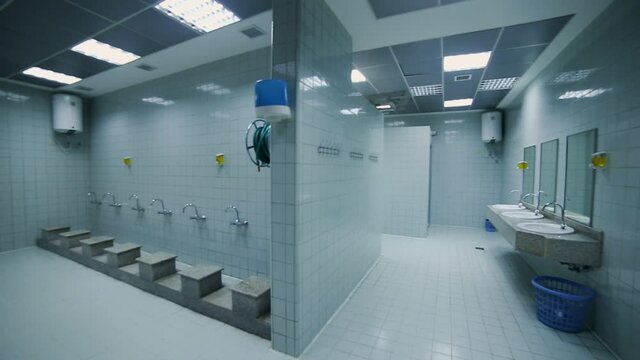 Wide shot for mosque toilet