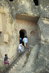 Cave Church at Goreme in Cappadocia, Nevsehir, Turkey. Cappadocia is part of the UNESCO World Heritage Site.