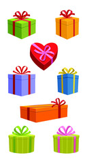 Colored Gift Boxes with Ribbon 