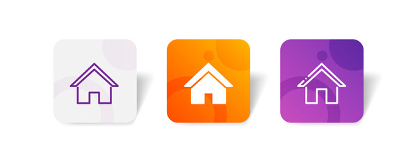 simple minimal home house pixel perfect icon set bundle in line, solid, glyph, 3d gradient style