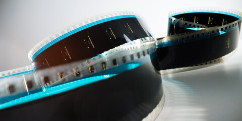 Movie background - 35mm film strip macro shot