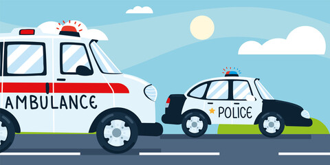 police car ambulance © djvstock