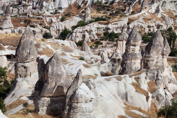 Special stone formation at Zelve Valley in Cappadocia, Nevsehir, Turkey. Cappadocia is part of the UNESCO World Heritage Site.