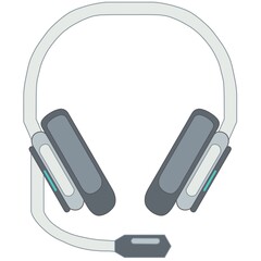 gray headphones gamming design white background